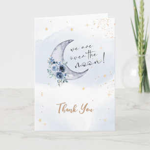 Tarjeta De Agradecimiento Floral sobre el Baby Shower de la Luna