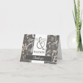 Tarjeta De Agradecimiento Floral Sprigs Inespirivitalidad Bonito elegante mo