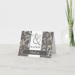 Tarjeta De Agradecimiento Floral Sprigs Inespirivitalidad Bonito elegante mo