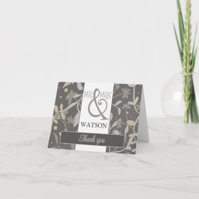 Tarjeta De Agradecimiento Floral Sprigs Inespirivitalidad Bonito elegante mo (Anverso)