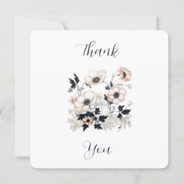 Tarjeta De Agradecimiento Floral Square, Nordic Art Design, Soft Pastels