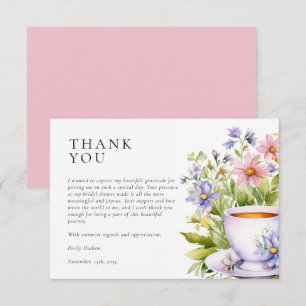 Tarjeta De Agradecimiento Floral Tea Fiesta Bridal Shower