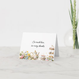 Tarjeta De Agradecimiento Floral Tea Party Bridal Shower Thank You Card 