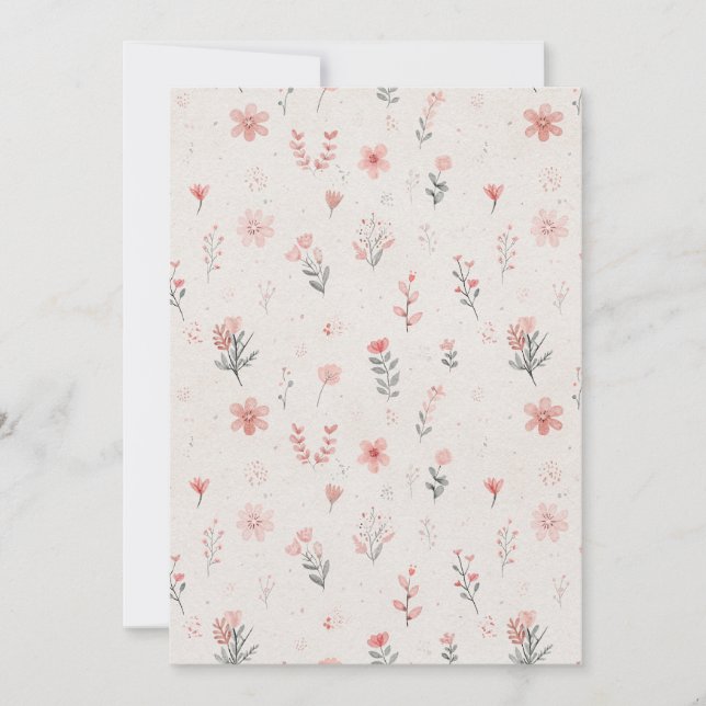 Tarjeta De Agradecimiento Floral Thank You Card (Anverso)