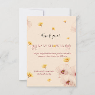 Tarjeta De Agradecimiento Floral Theme Paper Napkin