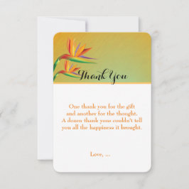 Tarjeta de agradecimiento floral tropical Ave del
