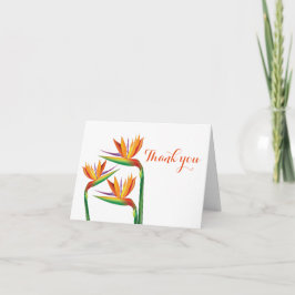 Tarjeta de agradecimiento floral tropical Ave del