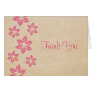 Tarjeta De Agradecimiento Floral Tropical Rosa