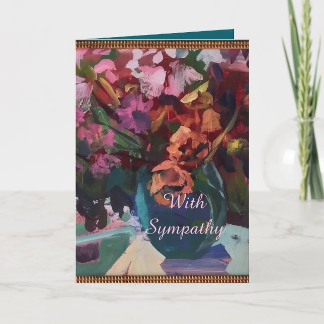 TARJETA DE AGRADECIMIENTO FLORAL VASE SYMPATHY CARD (Anverso)