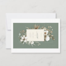 Tarjeta de agradecimiento floral verde elegante |