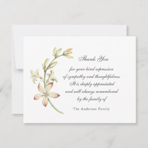Tarjeta de agradecimiento floral vintage