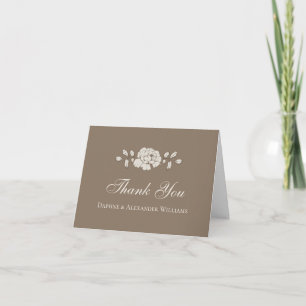 Tarjeta De Agradecimiento Floral Vintage Marrón