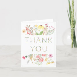 Tarjeta De Agradecimiento Floral Watercolor Alphabet Baby Shower Baby Shower