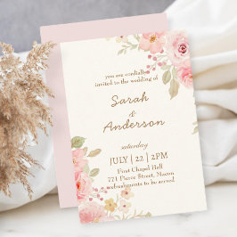 Tarjeta De Agradecimiento Floral Wedding Invitation Template Wedding 