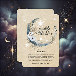 Tarjeta De Agradecimiento Floral White Twinkle Little Star Baby Shower