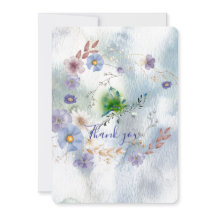 Tarjeta de agradecimiento floral y caprichosa