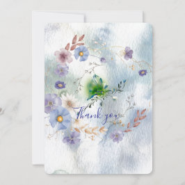 Tarjeta de agradecimiento floral y caprichosa