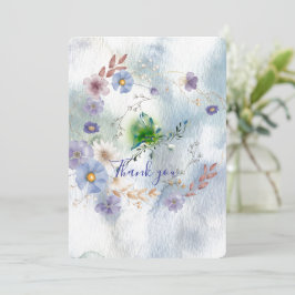 Tarjeta de agradecimiento floral y caprichosa