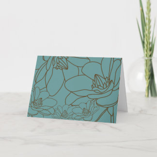Tarjeta De Agradecimiento Florales elegantes le agradecen cardar - azul y
