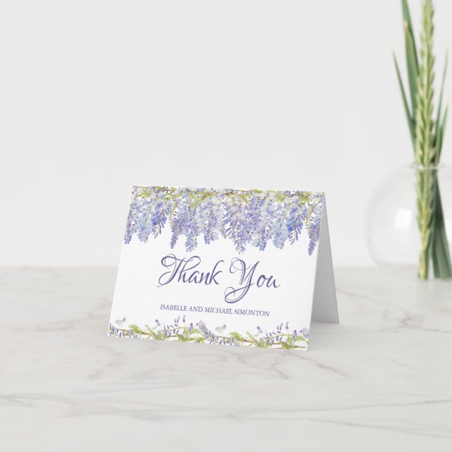 Tarjeta De Agradecimiento Florales púrpuras de la acuarela personalizados le (Anverso)
