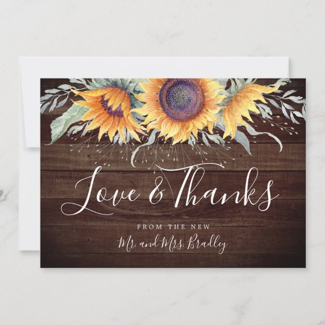 Tarjeta De Agradecimiento Florecimiento de girasol ruso | Gracias (Anverso)