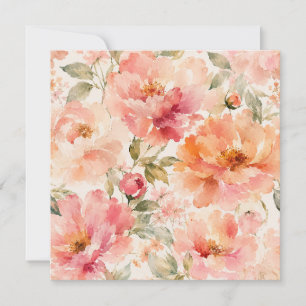 Tarjeta De Agradecimiento Flores Acuarela Cálidos y Románticos de Verano