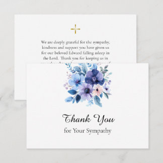 Tarjeta De Agradecimiento Flores Acuarela Funeral Cristiano Ortodoxo