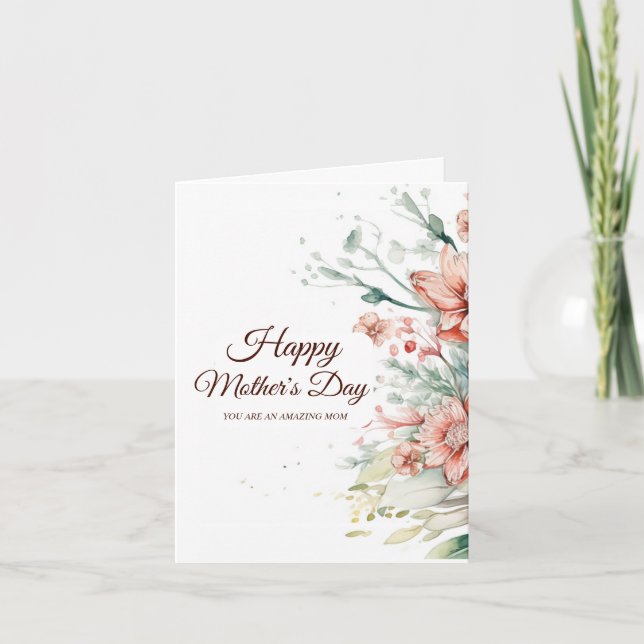 Tarjeta De Agradecimiento Flores acuáticas: Día de la Madre (Anverso)