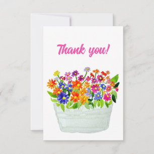 Tarjeta De Agradecimiento Flores acuáticas en una cesta