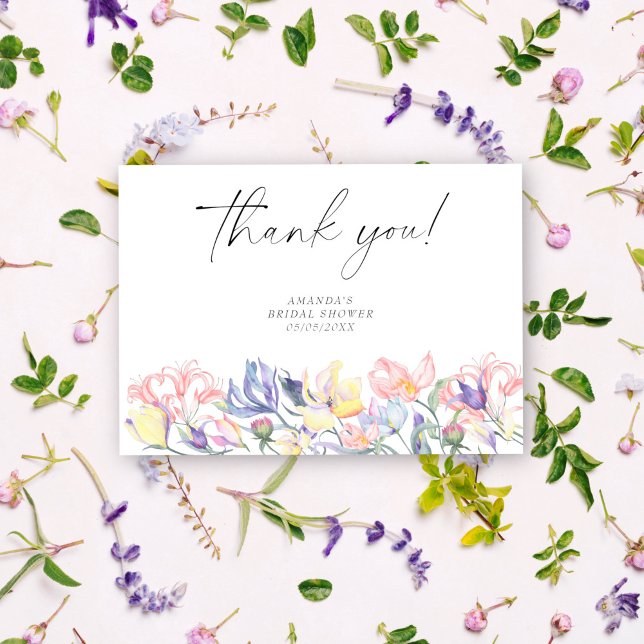 Tarjeta De Agradecimiento Flores acuáticas - gracias a la ducha de novia (Subido por el creador)