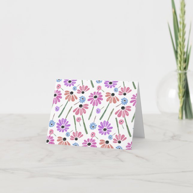 Tarjeta De Agradecimiento Flores adorables (Anverso)