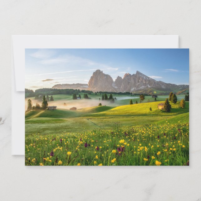 Tarjeta De Agradecimiento Flores | Alpe de primavera de Siusi Langkofel (Anverso)