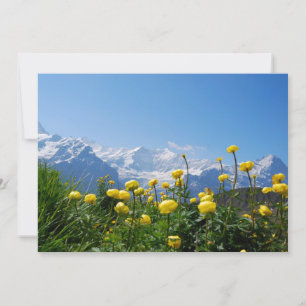 Tarjeta De Agradecimiento Flores Alpes suizos Eiger Monch
