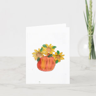 Tarjeta De Agradecimiento Flores amarillas de calabaza