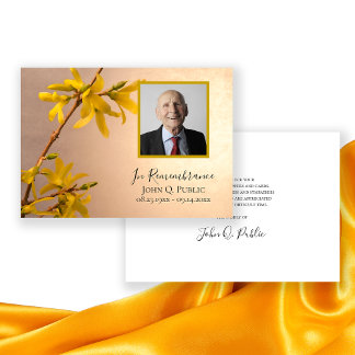 Tarjeta De Agradecimiento Flores amarillas de Forsythia gracias por su simpa