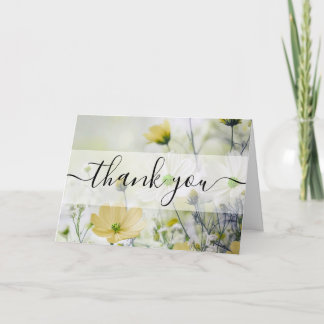 Tarjeta De Agradecimiento Flores Amarillas Delicadas Personalizadas de Agrad