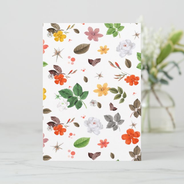 Tarjeta De Agradecimiento Flores amarillas y rosas blancas 7 (Anverso de pie)