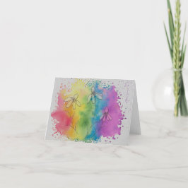 Tarjeta De Agradecimiento Flores arcoiris