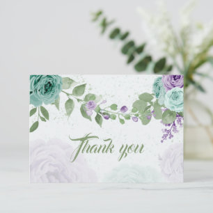 Tarjeta De Agradecimiento flores azul violeta increíble vegetación botánica 