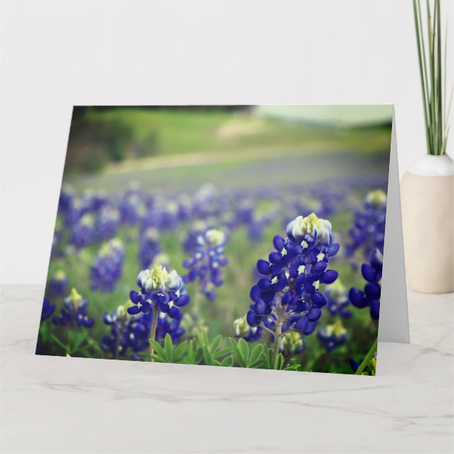 Tarjeta De Agradecimiento Flores azules de Bluebonnets Texas Texan Floral (Anverso)