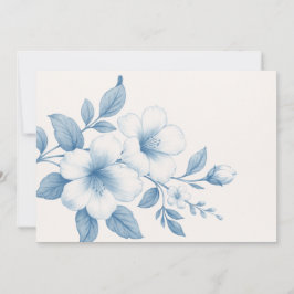 Tarjeta De Agradecimiento Flores azules en 3D , crea tu propia