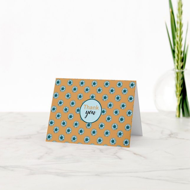 Tarjeta De Agradecimiento Flores azules muy pequeñas de girasol (Sunflower Tiny Blue Flowers Thank You Card from Studio Posies. )