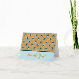Tarjeta De Agradecimiento Flores azules muy pequeñas de girasol