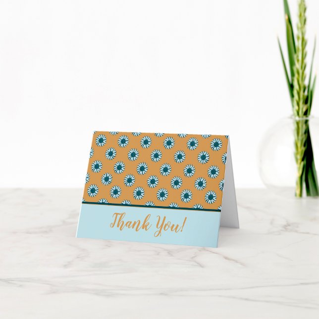 Tarjeta De Agradecimiento Flores azules muy pequeñas de girasol (Sunflower Tiny Blue Flowers Thank You Card from Studio Posies. )