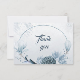 Tarjeta De Agradecimiento flores azules polvorientas de la marina botánica t