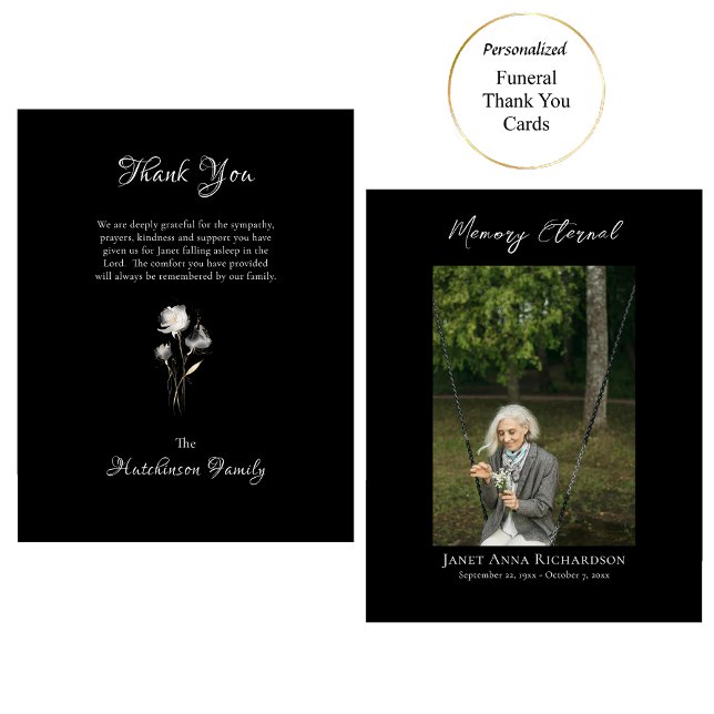 Tarjeta De Agradecimiento Flores blancas etéreas Foto Memorial ortodoxo (Subido por el creador)