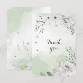 Tarjeta De Agradecimiento flores blancas vegetación