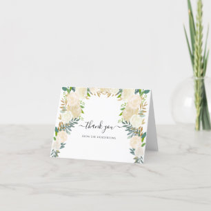 Tarjeta De Agradecimiento Flores Bohemias Blancas Funeral Memorial Boda Tarj