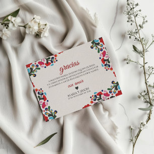 Tarjeta De Agradecimiento Flores Botánicas Coloridas Boda Española