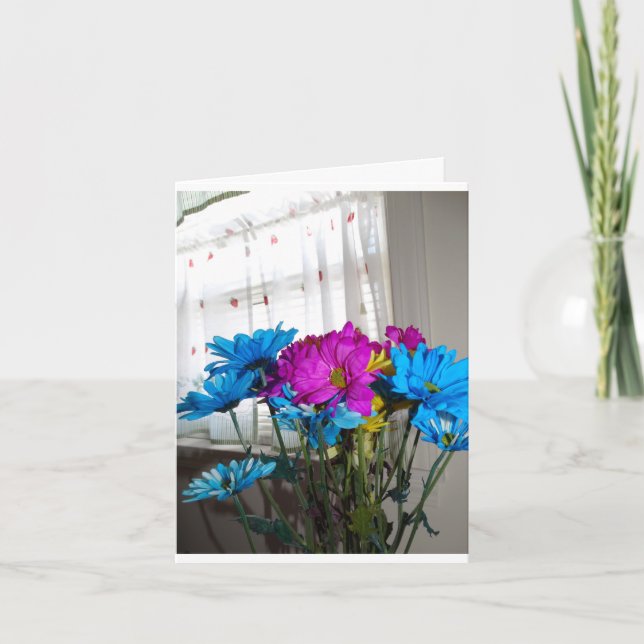 Tarjeta De Agradecimiento Flores Bouquet, Sólo Palabras Gracias (Anverso)